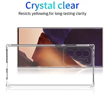 Para Samsung Galaxy S10 Plus S20 Ultra Nota 10 Pro 20 Ultra Clear Canto Proteger Claros De Cristal Transparente De Volta Caso Capa De Pele