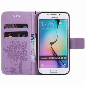 Para Samsung Galaxy S6 Caso de Borda Flip do Telefone de Couro Case Samsung Galaxy S6 Caso de Borda Carteira Tampa do Suporte do Cartão com Suporte Coque