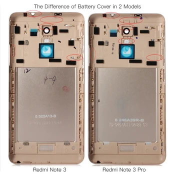Para Xiaomi Redmi Nota 3 Nota 3 Pro 150mm / Rede / Bateria Tampa Traseira Carcaça de Metal da Porta Com a Tecla Lateral de Peças de Reparo