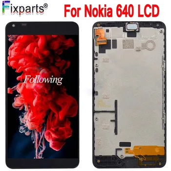 Para o Microsoft Nokia Lumia 640 Display LCD +Touch o painel do conjunto do Digitador Com Moldura Tseted 5.0