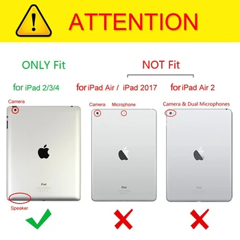 Para o iPad 2 3 4 Caso 360 Graus de Rotação PU Capa de Couro para Apple iPad 2 3 4 Titular Casos Smart Tablet A1395 A1396 A1430