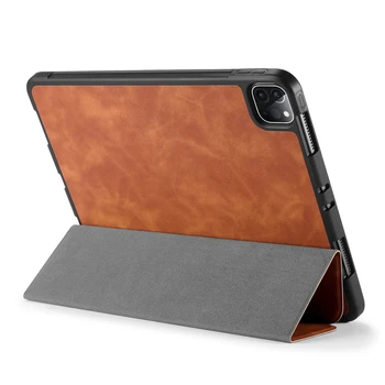 Para o iPad Pro Slim 2020 Silicone Macio Shell capa de Couro Flip empresa Magnéticos, Smart Cover para o iPad Pro 11 polegadas Com Conjunto de Canetas