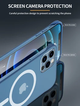 Para o iPhone 12 Pro Max. Caso Ebaicase Ultra-Fino Transparente Magnético Fosco, à prova de Choque Capa Para iPhone Mini-12 de Caso de Volta Funda