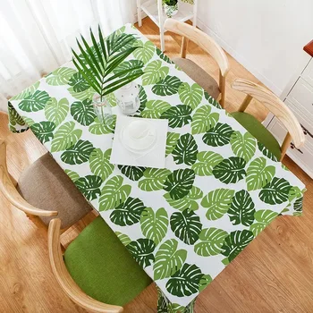 Pastoral de algodão mais grosso toalhas de mesa verde folha grande de impressão família de toalhas de mesa toalhas de mesa quadrada