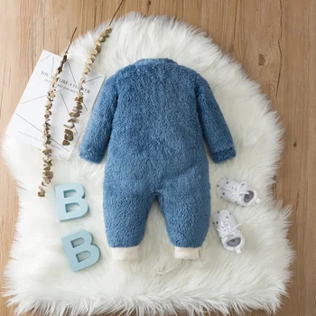PatPat de Inverno do Bebê Urso Polar Fleece Macacão para Bebê, Roupas Macacão de Roupas de Bebê