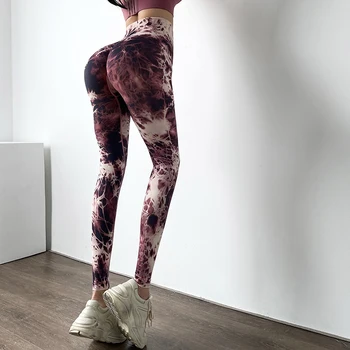 Peatacle Elástico Calças de Yoga para Mulheres Tie Dye Cintura Alta Seca Rápido de Fitness Legging Executando o Ginásio de Esportes de Roupas
