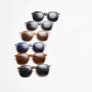 Peekaboo uv400 óculos polarizados para a condução de estilo coreano TR90 homens de moda de óculos de sol para mulheres azul marrom masculina verão