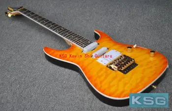 Pensa custom shop guitarra elétrica marcação de bolinha quilted maple top guitarra Frete Grátis pensa guitarra ssH captadores