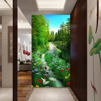 Personalizado Mural, papel de Parede 3D Floresta Caminho Natureza Paisagem Pintura a Fresco, Sala de Entrada, Corredores pano de Fundo, Papéis de Parede Decoração 3D
