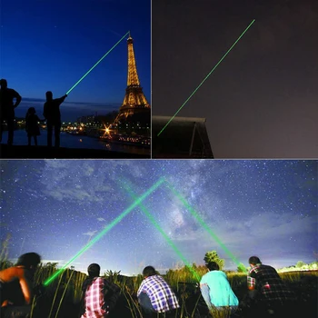 Poderoso 10000m 532nm Laser de Vista ponteiro laser Poderoso Foco Ajustável de Lazer com caneta laser Cabeça a Queima de fósforo