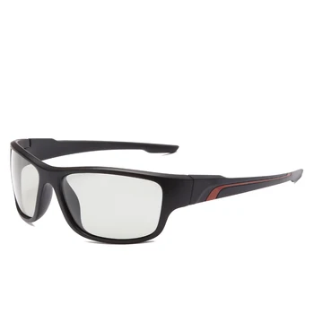 Polarizada Fotossensíveis Homens Óculos de sol de Marca Design de Condução Camaleão Descoloração de Óculos de Sol Preto Anti-Reflexo oculos masculino