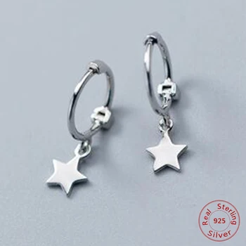 Prata 925 Esterlina de Pequenas Estrelas Brincos Para Mulheres Fashion Girl Hipoalergênico Sterling-silver-jóias