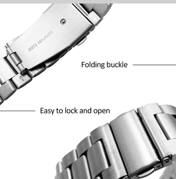 Premium Aço Inoxidável Pulseira para Samsung Galaxy Watch 46mm SM-R800 Banda de Esportes a Extremidade Curva da Correia de Pulso Pulseira Prata Preto