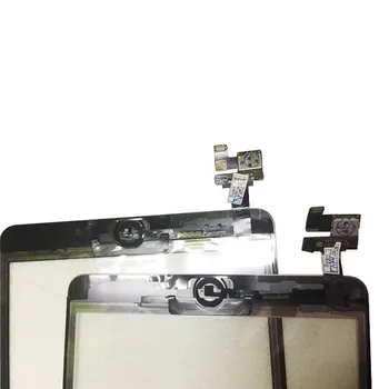 Preto Branco Cor de 7,9 polegadas 5pcs/monte Vidro da Tela de Toque Digitador + Chip IC+Home Hutton cabo do Cabo flexível da Assembleia Para o iPad mini 1/2