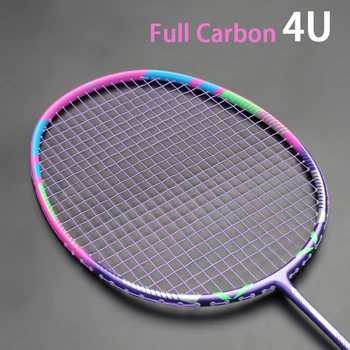 Profissional de Fibra de Carbono Raquete de Badminton Peso Leve 4U 84g G5 Max Tensão 30LBS Enfiadas Raquetes Com Sacos de Esportes de Raquete