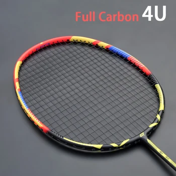 Profissional de Fibra de Carbono Raquete de Badminton Peso Leve 4U 84g G5 Max Tensão 30LBS Enfiadas Raquetes Com Sacos de Esportes de Raquete