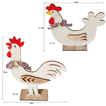 Páscoa frango suporte em madeira artesanato Galo galinha DIY tabela de Central decorações de Páscoa para a casa de presente de Páscoa as crianças pintainho decoração