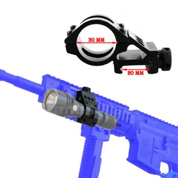 QD 45 graus deslocamento de 25,4/30mm anel rifle de caça lanterna suporte clip de montagem para 20mm de montagem picatinny rail módulo
