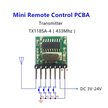 QIACHIP RF 433 Mhz 1527 de Aprendizagem de Código do Controle Remoto sem Fio Módulo Transmissor & 433.92 Mhz DC 12V 24V Receptor Mini kit DIY