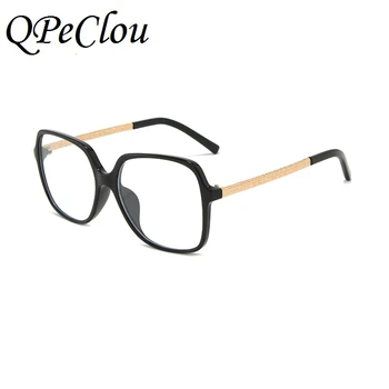 QPeClou 2020 TR90 Praça Óculos de Armação de Mulheres Designer Grandes Óculos Feminino Óptico de Computador Transparente, Óculos de Oculos De Grau
