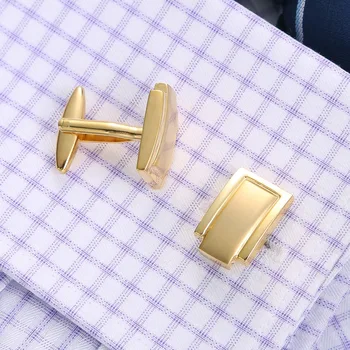 QiQiWu botão de Punho De Camisa de Mens Ouro de Noiva de Alta Qualidade ligações de Punho Homens Camisas de Luxo, botão de Punho de Presente Para os Homens de Natal Link