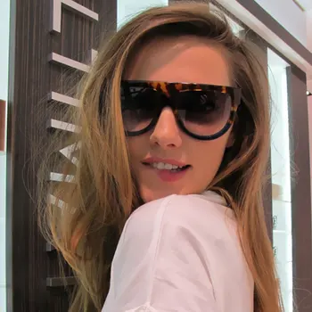 Quente 2019 Moda, Designer Da Marca Vintage Topo Plano Óculos De Sol Das Mulheres Rebite Tons De Óculos De Sol Para Mulheres Quadrado Grande De Óculos