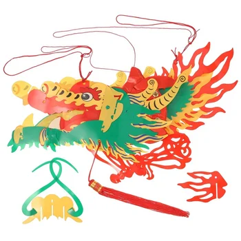 Quente 3D Dragão do Ano Novo Chinês, Pendurar a Guirlanda de Papel de Arte de Ornamento Com Borla Tradicional Sorte Banner Decoração Home