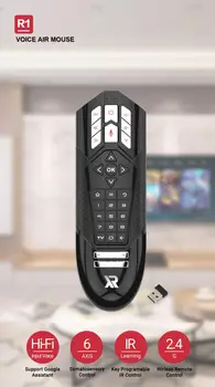 R1 Ar Mouse Giroscópio Inteligente sem Fio de Voz, Controle Remoto 2,4 G de Aprendizado IR Para o G10 PRO G30 HK1 Caixa de TV Android Controle Remoto