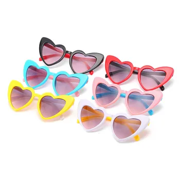 RBRARE Linda em forma de Coração de Criança Óculos de sol Multicolorido de Personalidade Anti-UV Street Beat Óculos Bonito Selvagens Forma Côncava