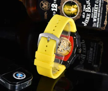 RM Homens Relógios de Marca Top de Luxo Caso de Ligas de Turbilhão Relógio Mecânico Automático Homens relógio de Pulso Masculino Homens