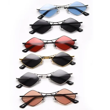 ROYAL MENINA Nova Moda Punk Óculos de sol das Mulheres Óculos de sol Polarizados Homens Rombo Óculos de Armação de Metal UV400 ss027