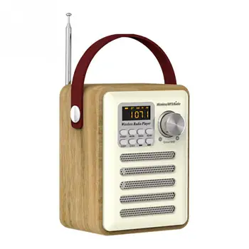 Recarregável USB Bluetooth 5.0 Receptor FM Com Antena Home Mini Rádio alto-Falante do Cartão do TF MP3 Relógio Digital Rádio