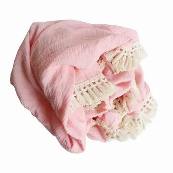 Recém-nascido Swaddle Musselina Unisex Borla Infantil Cobertor do Bebê Envoltório Receber Cobertor usado como carrinho de bebé cobre carro tampas do assento de duche de presente