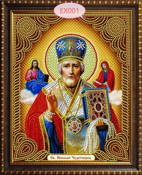 Religião Ícone do Líder Diamante Verdadeiro Mosaico de homens religiosos bordado de diamante strass 30*40 CM 5D DIY Diamante Pinturas
