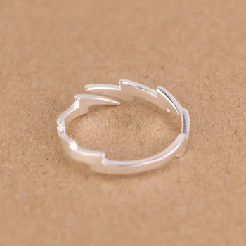 Relâmpago anel aberto de prata 925 conjunto de bague femme prata 925 ringen anel anelli anel de prata tamanho livre jóias mulher anel de luxo, grandes