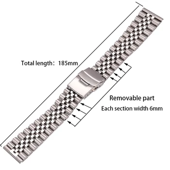 Relógio de Aço inoxidável do Bracelete Pulseira de 20mm 22mm 24mm Mulheres Homens Prata Sólida de Metal, Pulseira de Acessórios