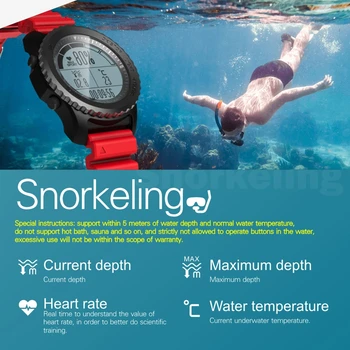 Relógio de mergulho, profundidade da água, a pressão da água medição da temperatura da água, pressão de ar / temperatura / altura gráfico