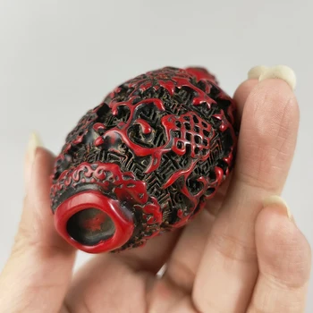 Requintado Chinês Tradicional Clássico De Artesanato Coleção Decoração Da Casa Dom Resina Vermelha De Peixes Auspicioso Padrão De Rapé Garrafa