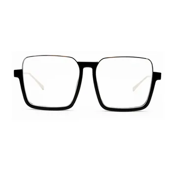 Retro Oversized Quadro de UV-400 Óculos Metade Inferior da Moldura Quadrada de Óculos de sol Feminino Confortável Nariz anúncios Resistente Dobradiça