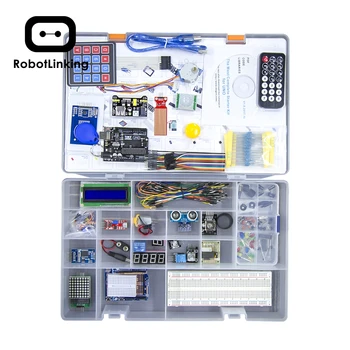 Robotlinking EL-KIT-003 UNO/MEGA Projeto Super Starter Eletrônica DIY Kit com Tutorial para Arduino