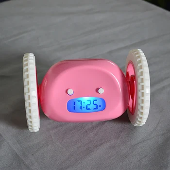 Rodas Relógio Despertador com Backlit Extra Alto para o sono Pesado Adulto ou Criança Quarto, Engraçado, Rolando, Execução de distância, Mover, Saltar
