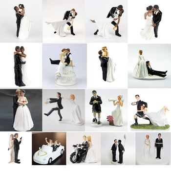 Romântico Groom & Bride Casar Escultura Bolo De Casamento Topper Decoração De Casamento