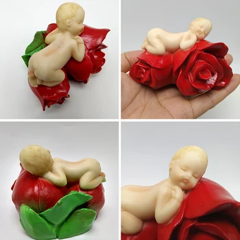 Rosa Bebê 3D Silicone Cozimento Molde de Bolo Fondant de Moldes de Gesso, Resina de Chocolate do Molde Frete Grátis