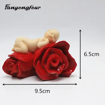Rosa Bebê 3D Silicone Cozimento Molde de Bolo Fondant de Moldes de Gesso, Resina de Chocolate do Molde Frete Grátis
