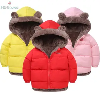 Roupas de bebê de inverno crianças'jackets para meninas de Algodão Acolchoado Roupas Engrossado Meninos Crianças Jaquetas de Inverno com capuz outerwear2020