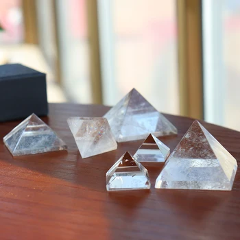 Runyangshi Natural Transparente Pirâmide de Cristal de Quartzo Claro Reiki de Cura Natural branco Pirâmide de cristal matérias pedra de polimento BB03