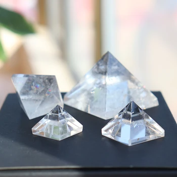 Runyangshi Natural Transparente Pirâmide de Cristal de Quartzo Claro Reiki de Cura Natural branco Pirâmide de cristal matérias pedra de polimento BB03