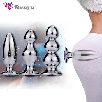 Runyu Adulto Grande Sexo Anal Brinquedos Enorme Tamanho Butt Plugs De Massagem De Próstata Para Homens Feminino Ânus De Expansão Do Grande Estimulador Anal Beads