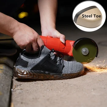 RyderLndestructible Sapatos de Homens e Mulheres de Aço do Dedo do pé de Botas de Segurança do Trabalho Ar Punção-Prova de Não-deslizamento Respirável Leve Tênis