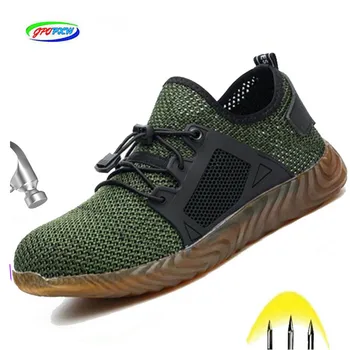 RyderLndestructible Sapatos de Homens e Mulheres de Aço do Dedo do pé de Botas de Segurança do Trabalho Ar Punção-Prova de Não-deslizamento Respirável Leve Tênis